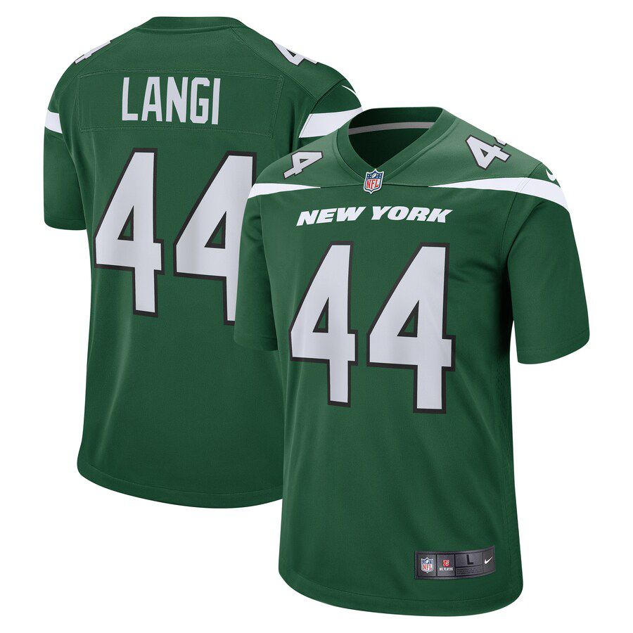 Men New York Jets #44 Harvey Langi Nike Gotham Green Game NFL Jersey